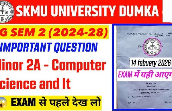 Computer science and It Minor 2 SKMU samister&hellip;